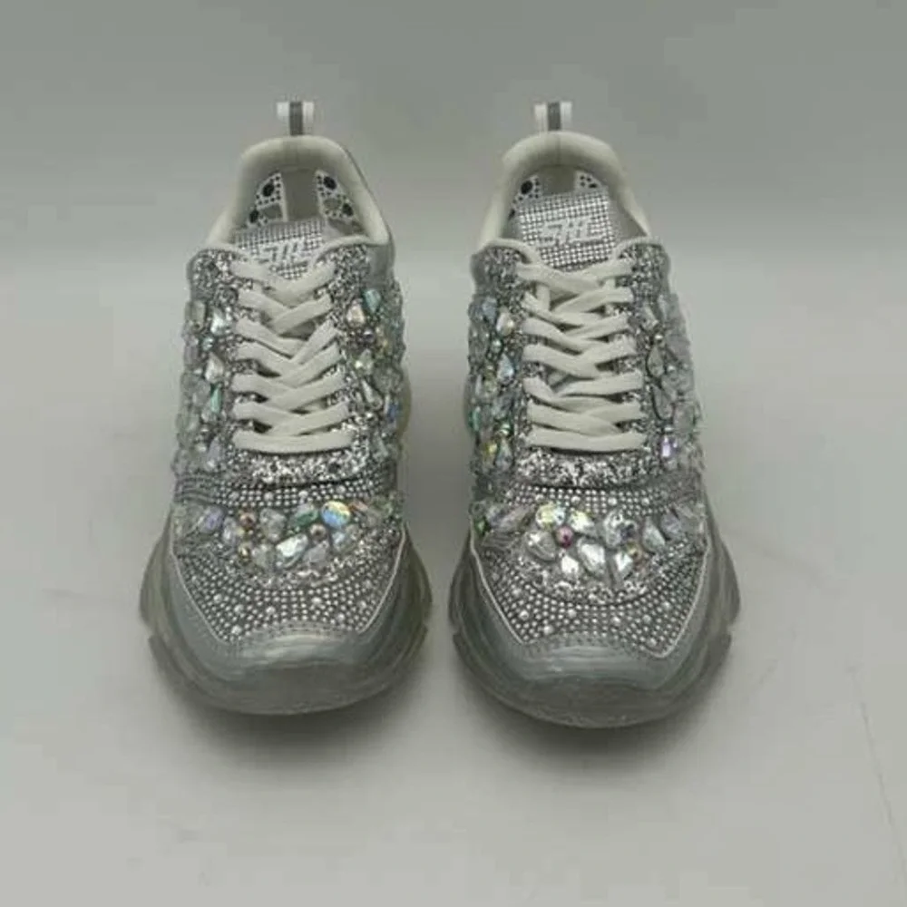 Steve‎ Madden Manifesto Rhinestone Sneakers - Women's Size 6.5 - NIB
